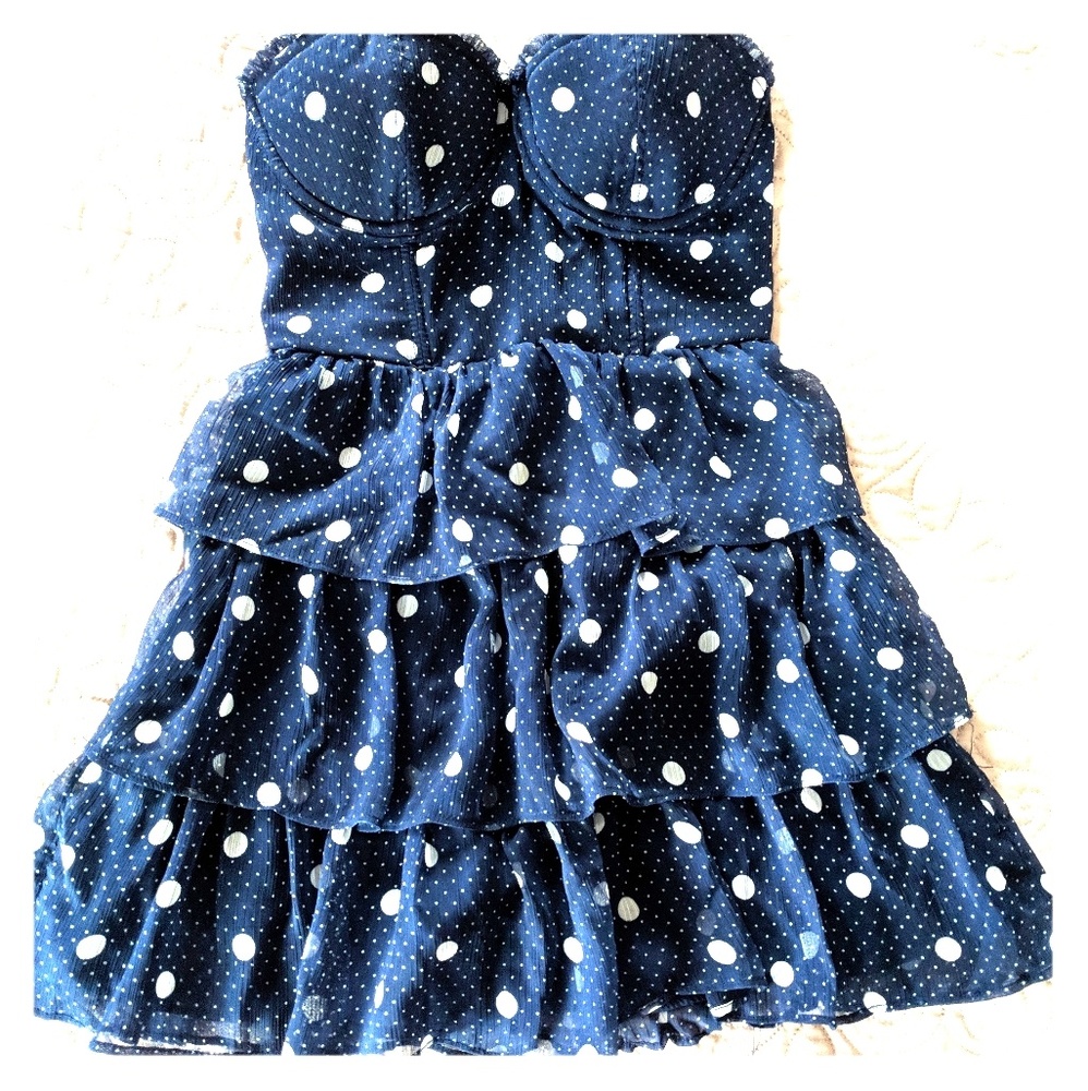 NWT! A&F cute blue polkadot minidress XS